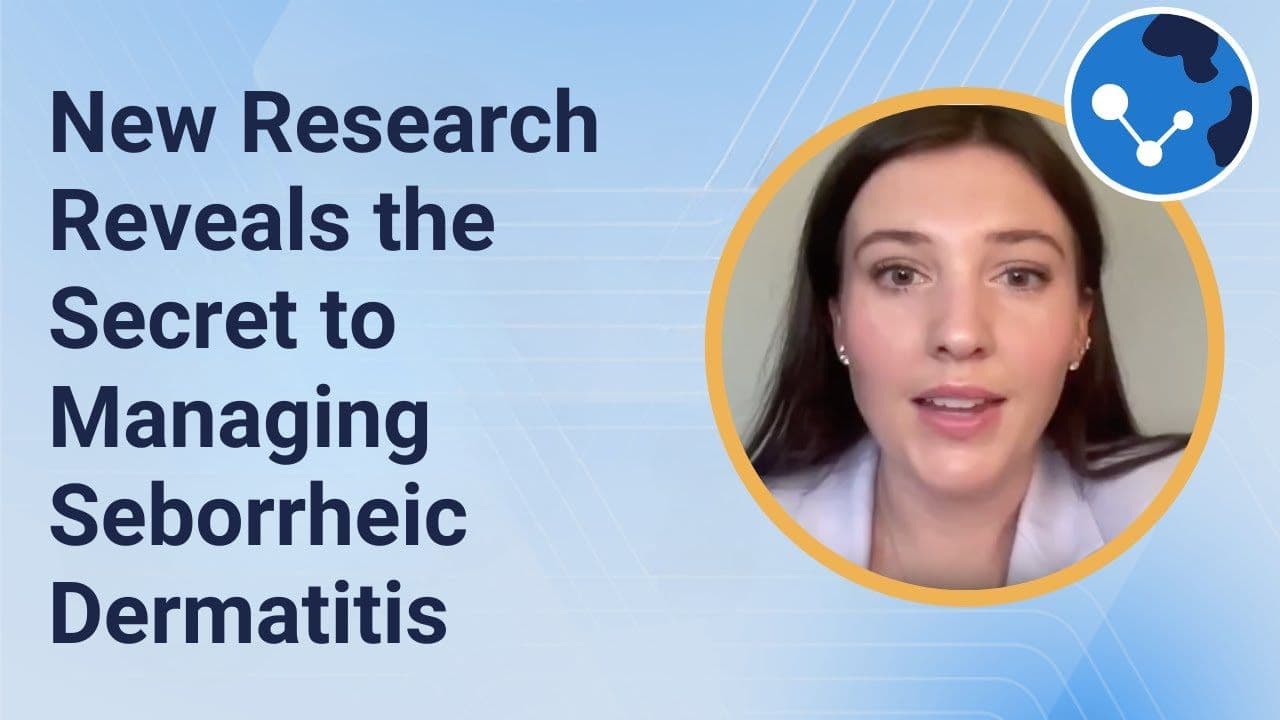 YouTube video thumbnail of JMIR author Emily Woolhiser with the video title, "New Research Reveals the Secret to Managing Seborrheic Dermatitis"