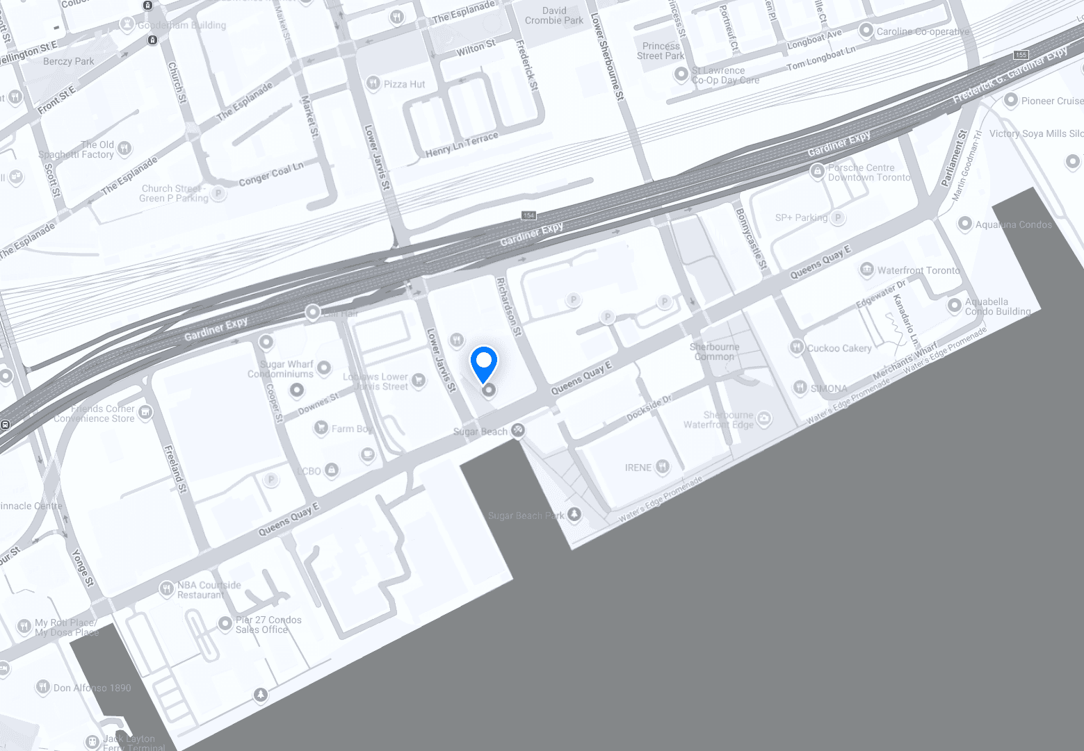 Office location on a map.